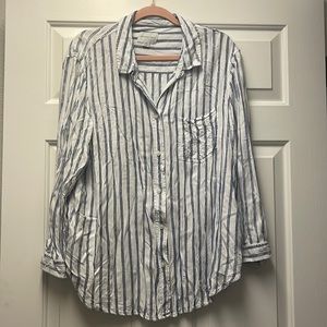 American Eagle white striped button up